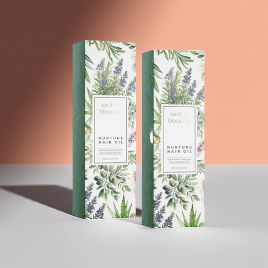 Double oil box in natural shading with a terracotta background