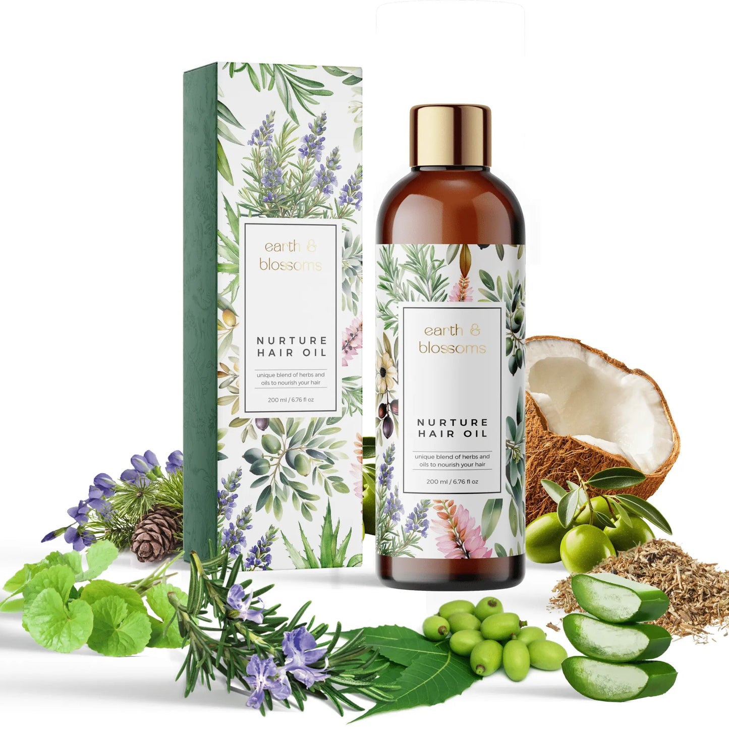 Nurture Hair Oil – A 100% Natural Blend for Stronger, Healthier Hair - 200ml - earth & blossoms